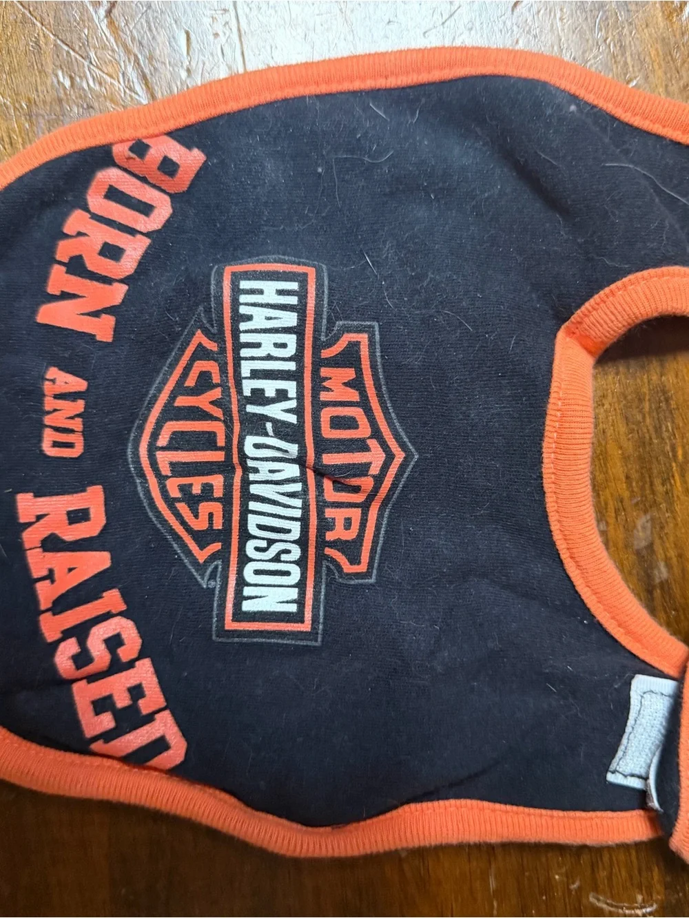 Harley-Davidson Black and Orange 3-6 month Bib with Logo
